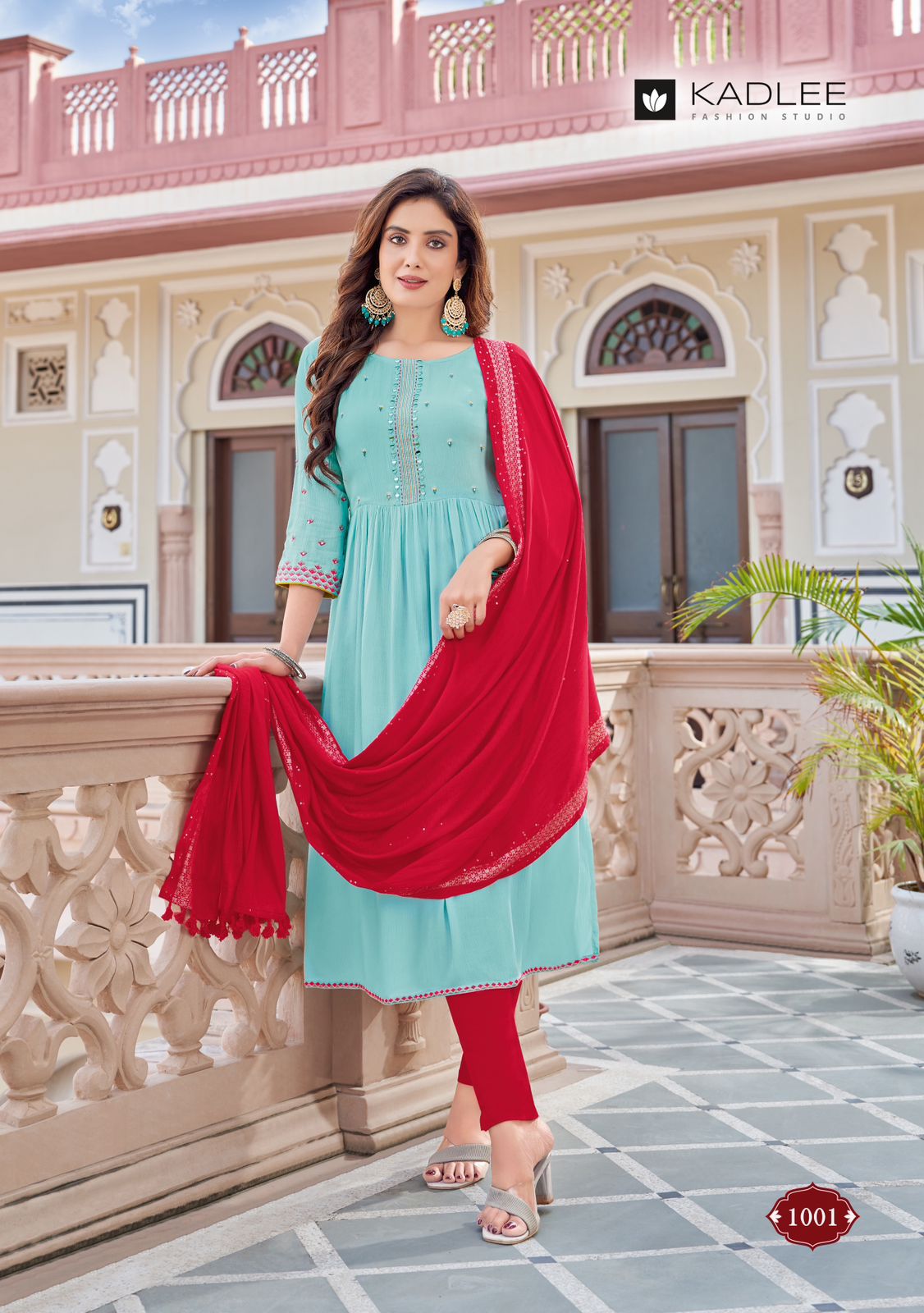 Feeza By Kadlee Rayon Naira Cut Kurti With Bottom Dupatta Wholesale Shop In Surat